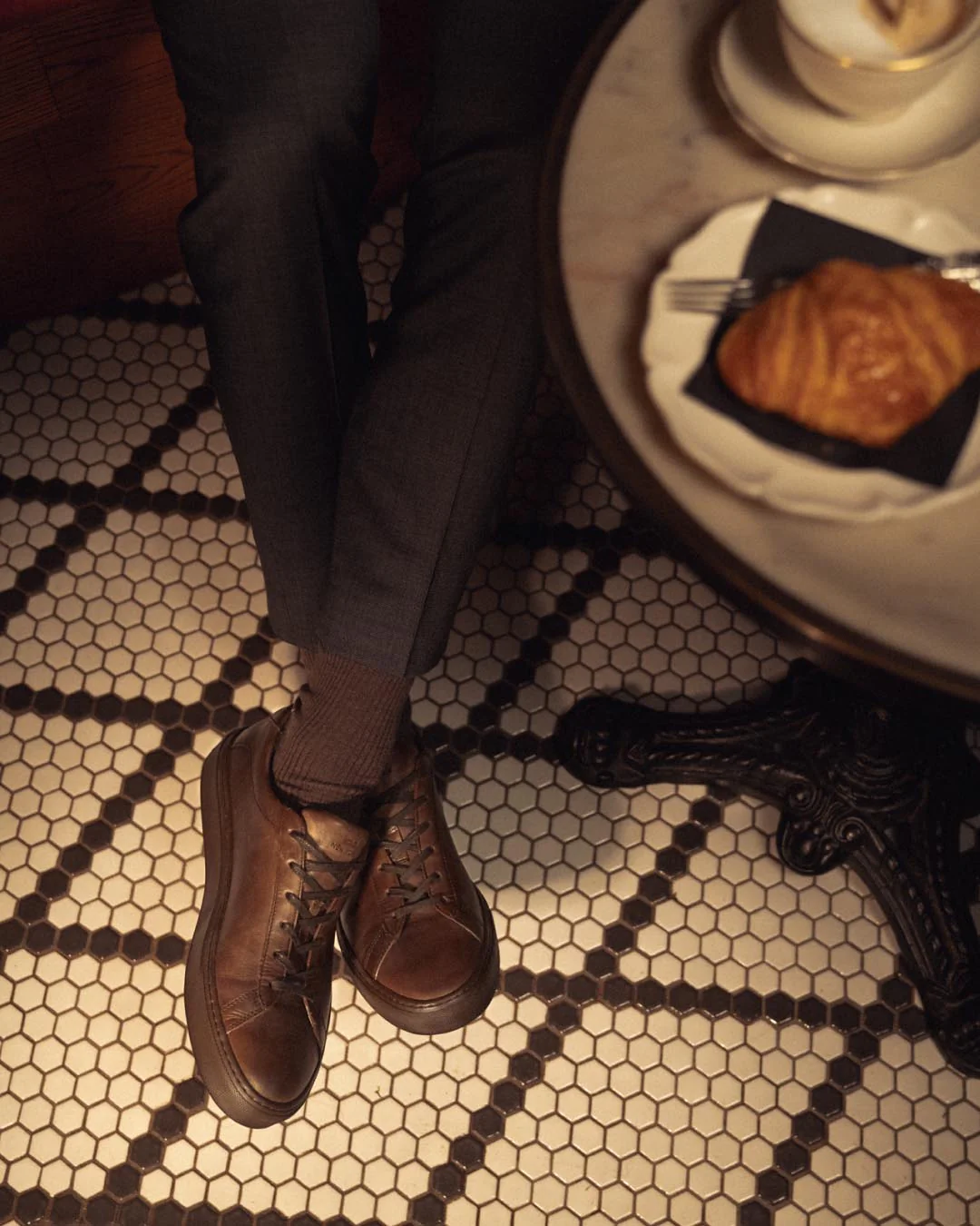 Capri Leather Sneaker in Mocha - Image 7