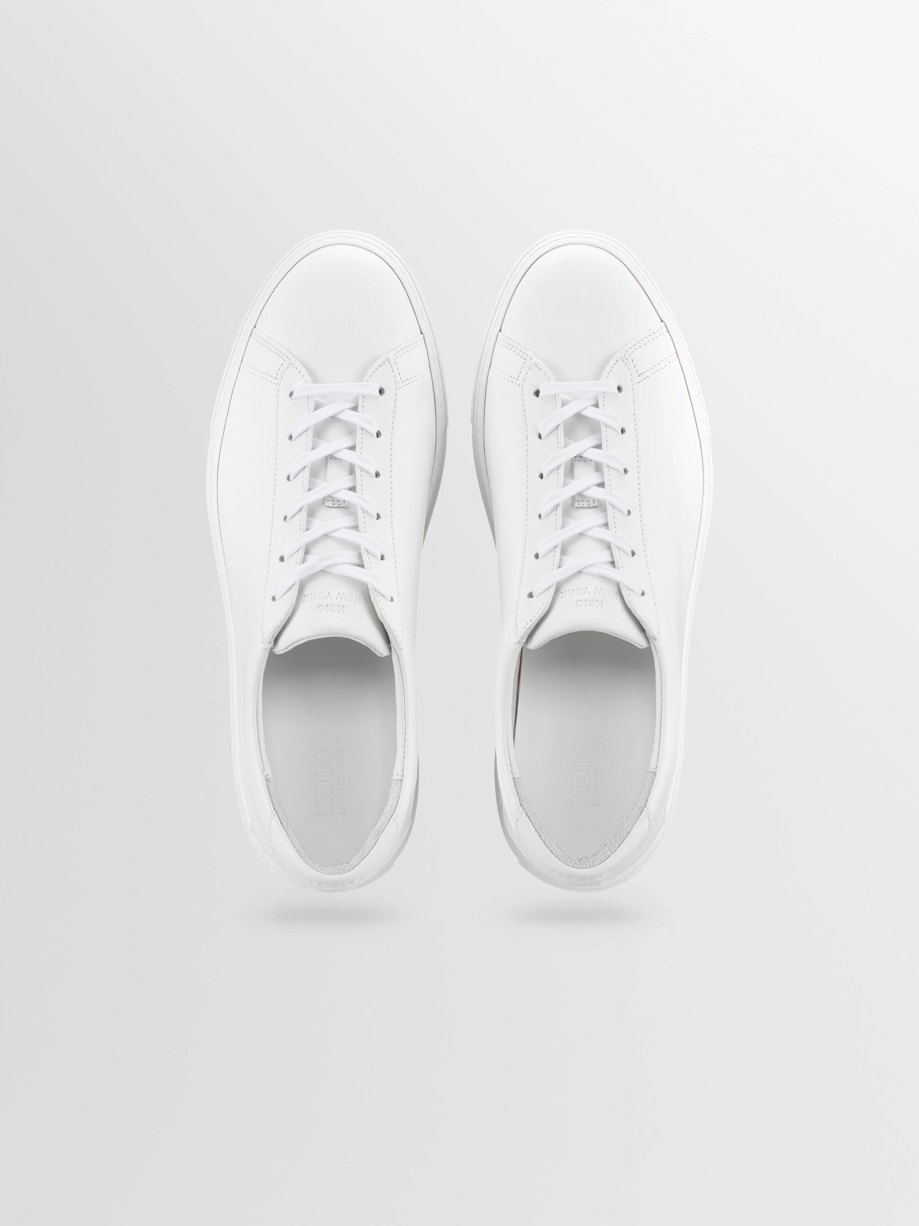 Capri Leather Sneaker in Triple White Wide Fit - Image 3