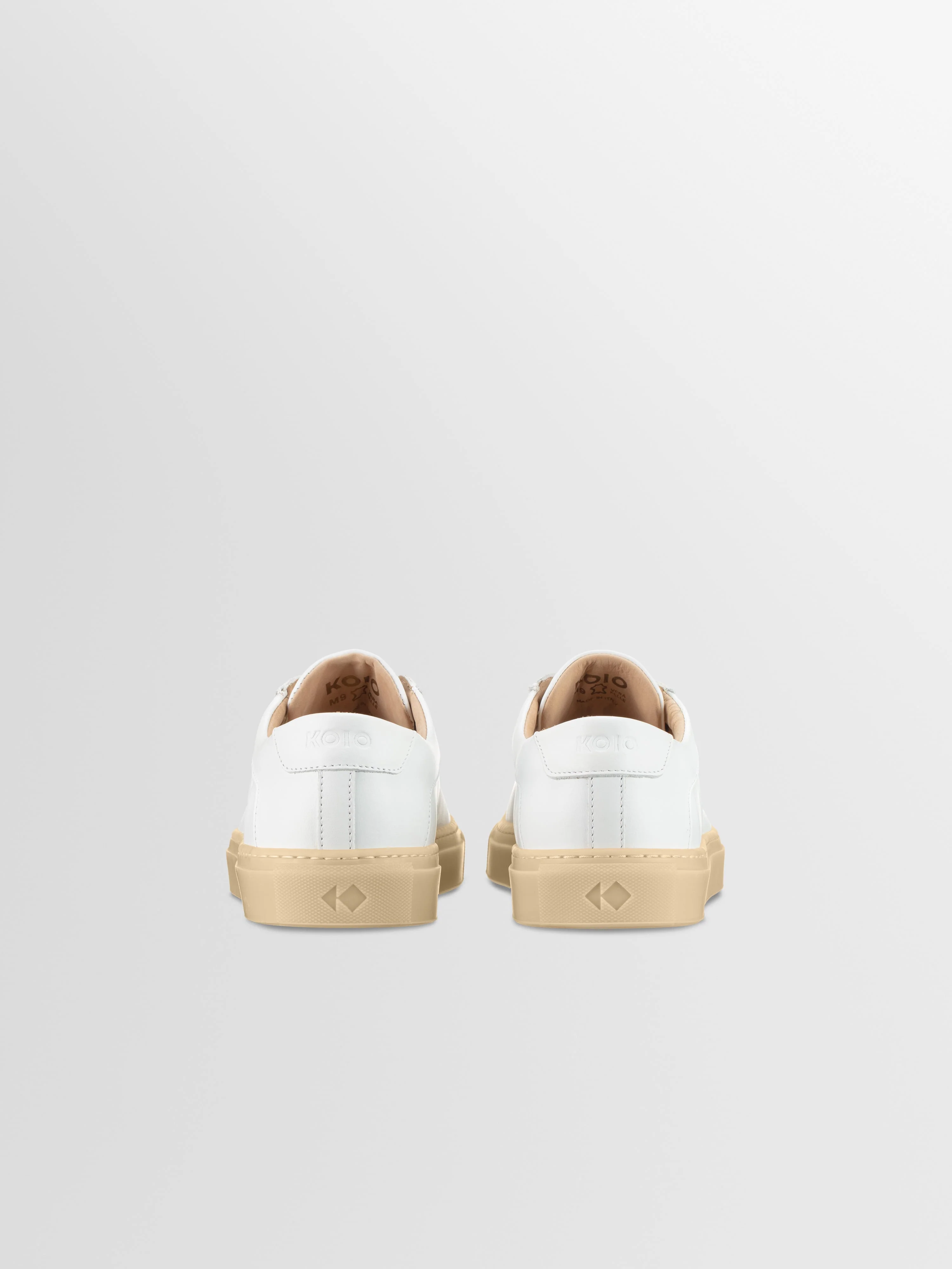 Capri Leather Sneaker in White Light Gum - Image 4