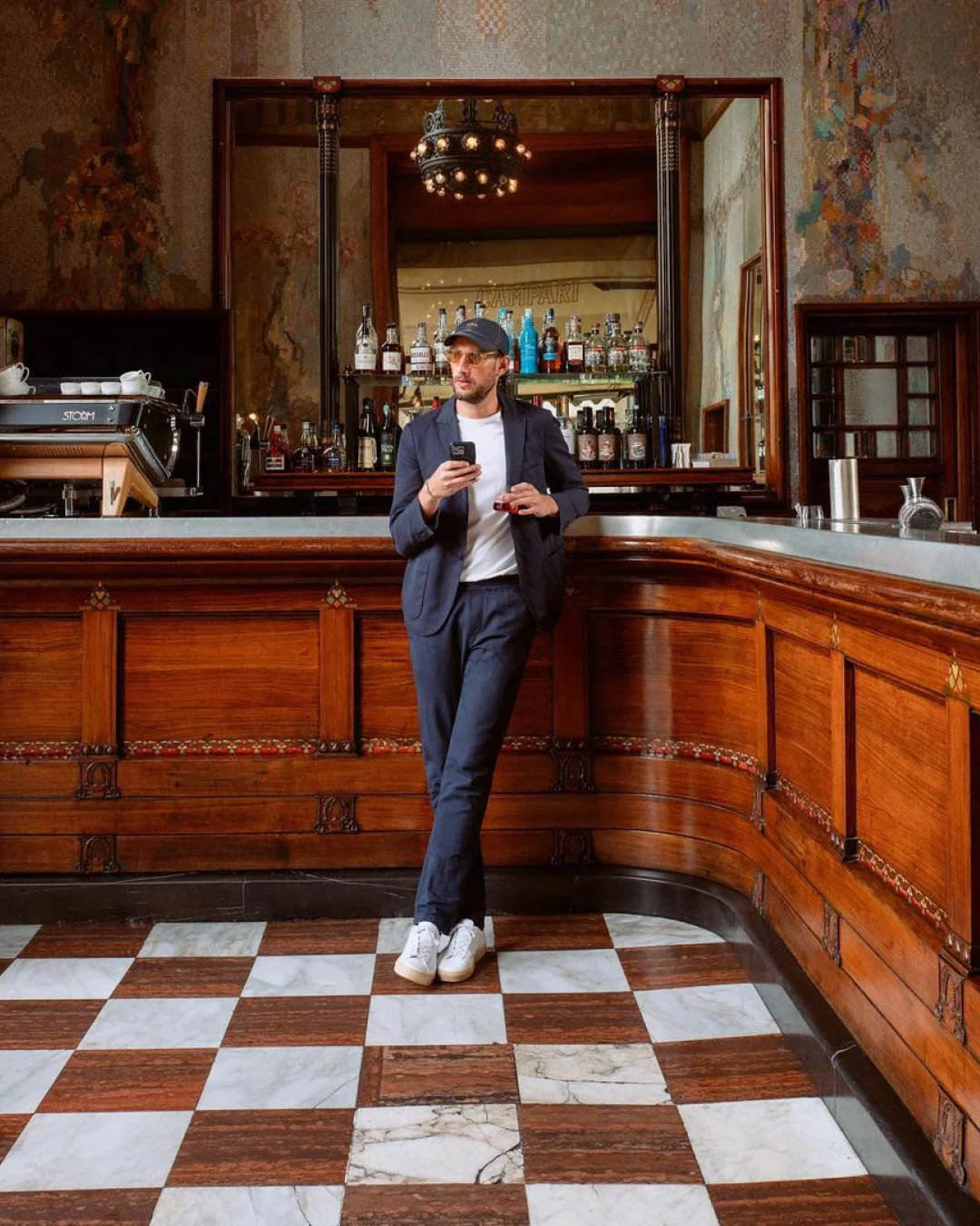 Capri Leather Sneaker in White Light Gum - Image 7